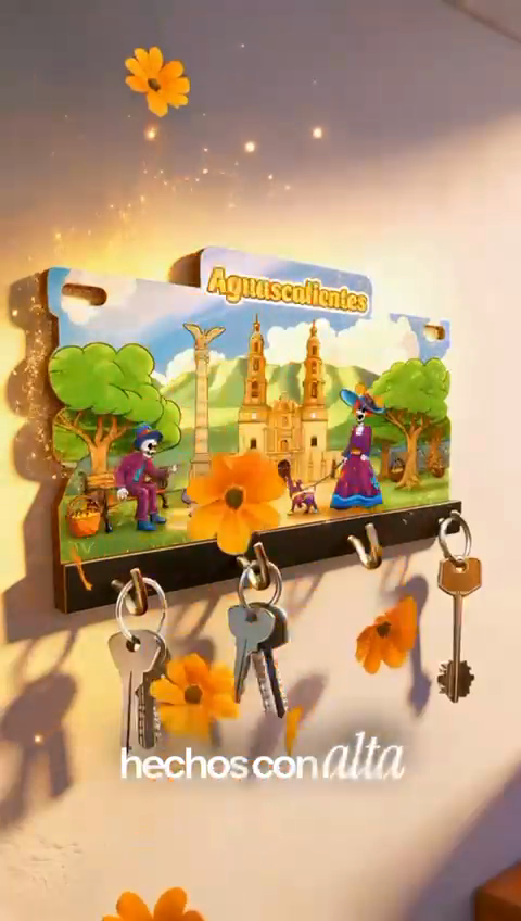 Portallaves AXKAN Aguascalientes - Arte mexicano con catrinas